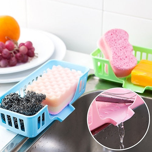 1pc Multifunctional Cutlery Sponge Drainer Kitchen Sink Bathroom Drying Rack Organizer Storage Basket Kitchen Supplies Dropship